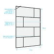 AURLANE - Paroi de douche a l'italienne serigraphie type Briques - 140x195cm - Profile noir mat - verre 5mm - vignette