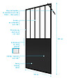 AURLANE - Paroi de douche a l'italienne - 100x200 cm VERRE TRANSPARENT 5mm + barre de maintien noir - vignette