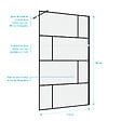 AURLANE - Paroi de douche a l'italienne serigraphie type Briques - dim. 120x195cm - Profile noir mat - 5mm - vignette