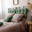 C MA DECO - Tête de lit 70x45cm avec pattes boutonnées coloris argile - vignette