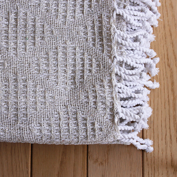 C MA DECO - Plaid DUNE 130x160cm naturel - large