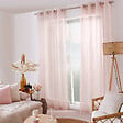 C MA DECO - Voilage MAYA à effet lin 140x240cm - Vieux rose - vignette