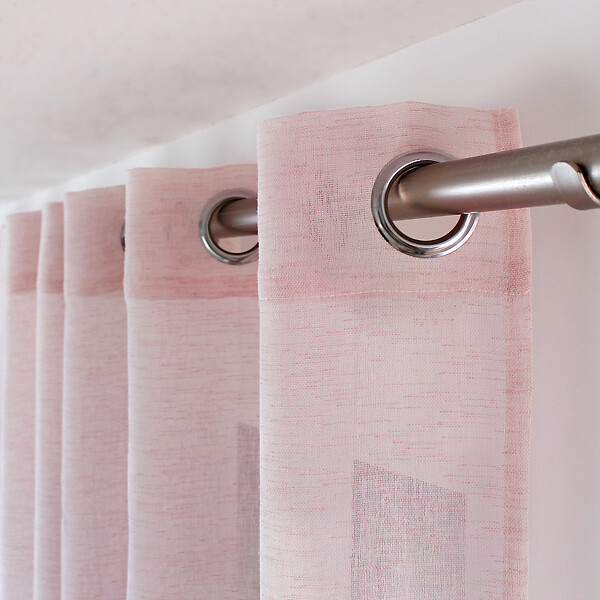 C MA DECO - Voilage MAYA à effet lin 140x240cm - Vieux rose - large