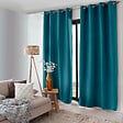 C MA DECO - Rideau isolant thermique 8 œillets - Bleu canard - 135x240cm - vignette