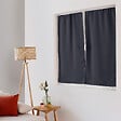 C MA DECO - Vitrage occultant passe tringle - Gris foncé - 60x120cm - vignette