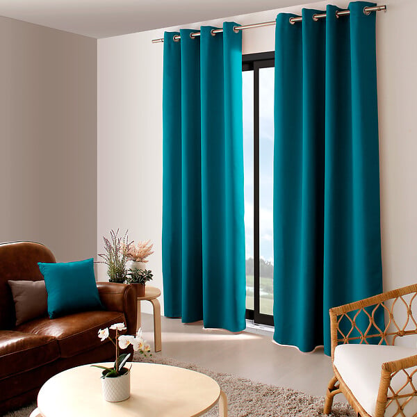 C MA DECO - Rideau occultant 8 œillets - Bleu canard - 140x240cm - large