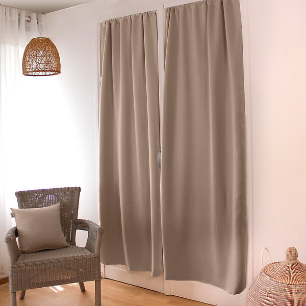 C MA DECO - Rideau occultant pour porte - Naturel - 1x90x210cm - large