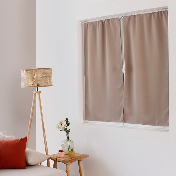 C MA DECO - Vitrage occultant passe tringle - Naturel - L.60xl.120cm - large
