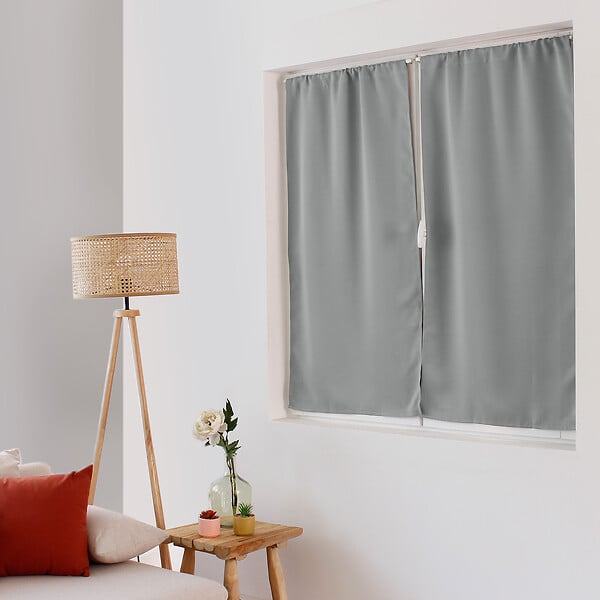 C MA DECO - Vitrage occultant, passe tringle, 1x60x120, gris - large