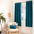 C MA DECO - Rideau occultant 8 oeillets 140x180cm bleu canard - vignette