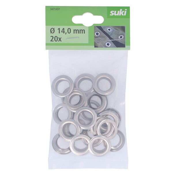 SUKI - Oeillets en acier nickelé - Argent - Diam.14mm - large