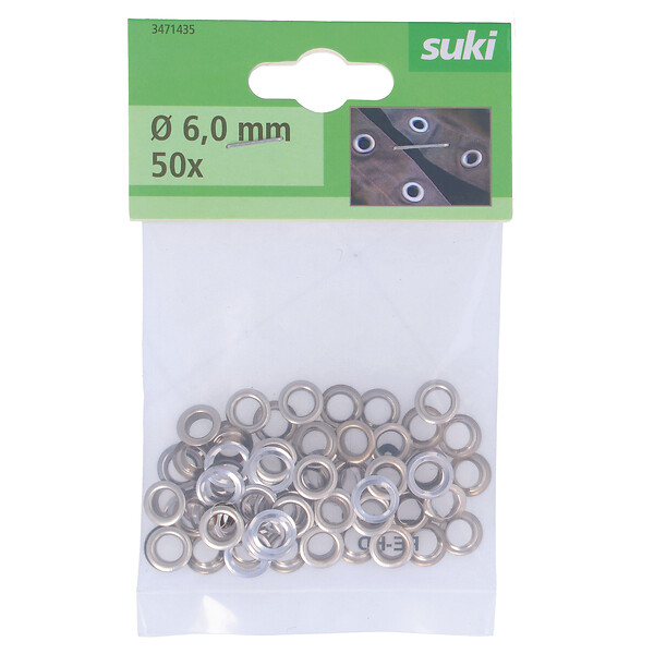SUKI - Oeillets en acier nickelé - Argent - Diam.6mm - large