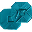 C MA DECO - Galette de chaise avec rabats et nouettes 40x40x2cm bleu canard - vignette