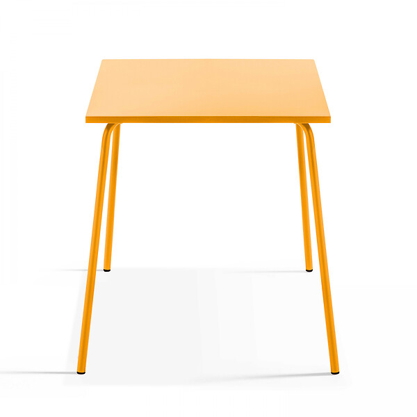 OVIALA - Ensemble table de jardin carrée et 2 chaises bistrot jaune - Palavas - large
