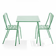 OVIALA - Ensemble table de jardin carrée et 2 chaises bistrot vert sauge - Palavas - vignette