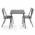 OVIALA - Ensemble table de jardin carrée et 2 chaises bistrot gris - Palavas - vignette