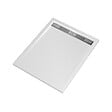 AURLANE - Receveur en acrylique Blanc 80x100x4 cm - Grille Linéaire Chrome - WHITENESS II - vignette