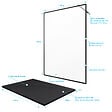 AURLANE - Paroi de douche 140x200 + receveur a poser 140x90 cm + cadre et barre noir mat - CONTOURING 140 - vignette