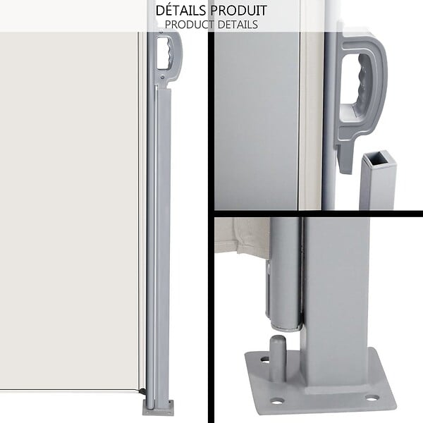 VOUNOT - Paravent retractable avec housse de protection 180x300cm Beige - large