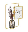 ATMOSPHERA - Cadre photo à poser en Métal doré et Verre avec déco vase & plantes séchées pour Photo 10 x 15 cm - vignette