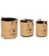 ATMOSPHERA - Lot de 3 Paniers de rangement avec doublure tissu et poignées en jute - vignette