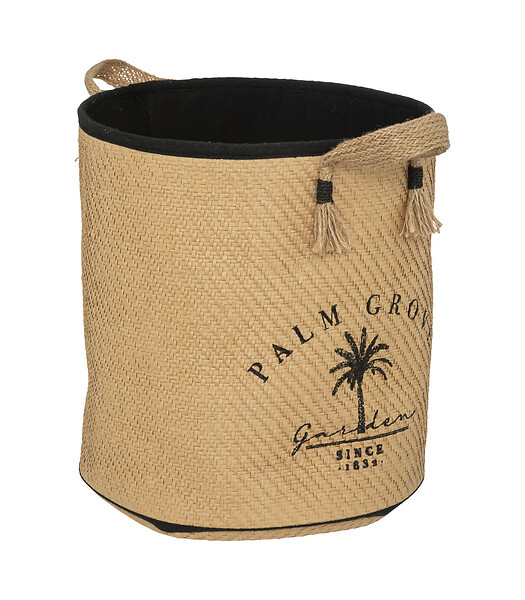 ATMOSPHERA - Lot de 3 Paniers de rangement avec doublure tissu et poignées en jute - large