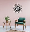 DADA ART - Miroir mural en rotin Rosace - Noir - Diam.56cm - vignette