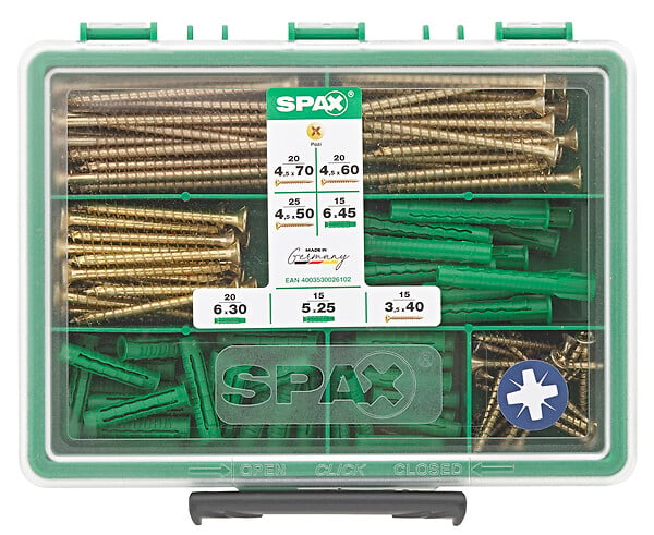 SPAXFRANCE - Spax assort. pz petit & chevilles 130 pc - large
