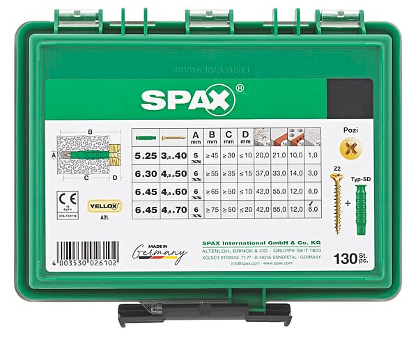 SPAXFRANCE - Spax assort. pz petit & chevilles 130 pc - large