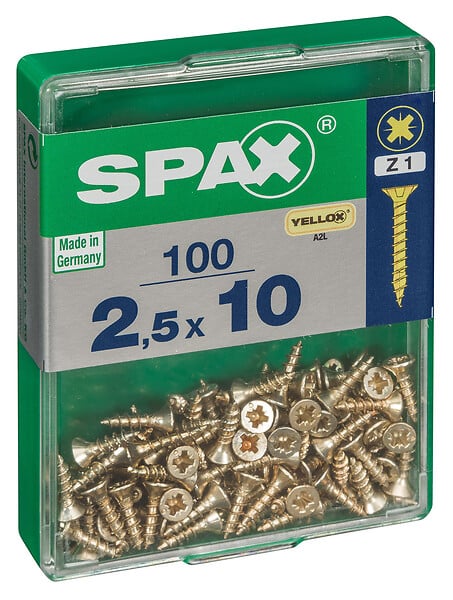 SPAXFRANCE - SPAX TF PZ 2.5x10 A2L 100 PC - large