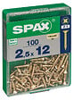 SPAXFRANCE - SPAX TF PZ 2.5x12 A2L 100 PC - vignette