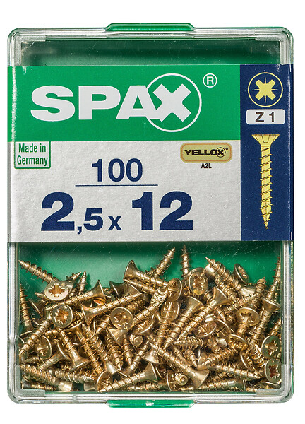 SPAXFRANCE - SPAX TF PZ 2.5x12 A2L 100 PC - large