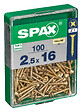 SPAXFRANCE - SPAX TF PZ 2.5x16 A2L 100 PC - vignette