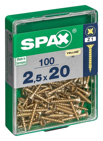 SPAXFRANCE - SPAX TF PZ 2.5x20 A2L 100 PC - large