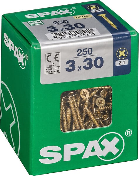 SPAXFRANCE - SPAX TF PZ 3x30 YELLOX 250 PC - large