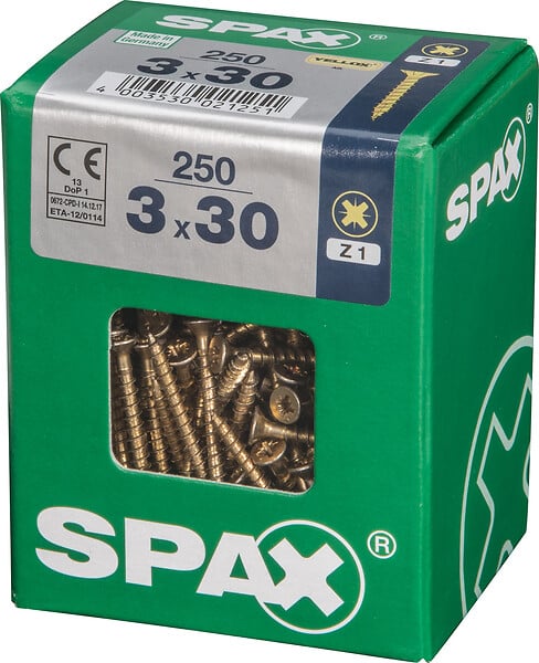 SPAXFRANCE - SPAX TF PZ 3x30 YELLOX 250 PC - large