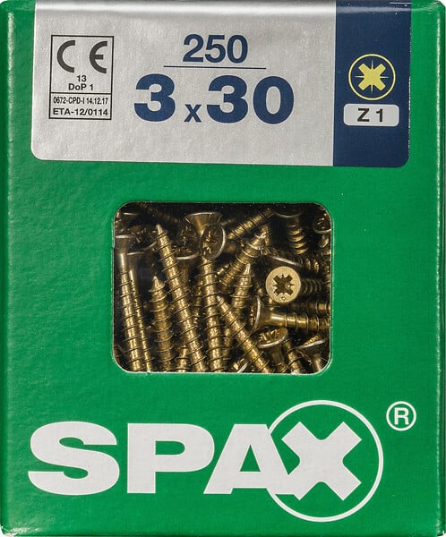 SPAXFRANCE - SPAX TF PZ 3x30 YELLOX 250 PC - large