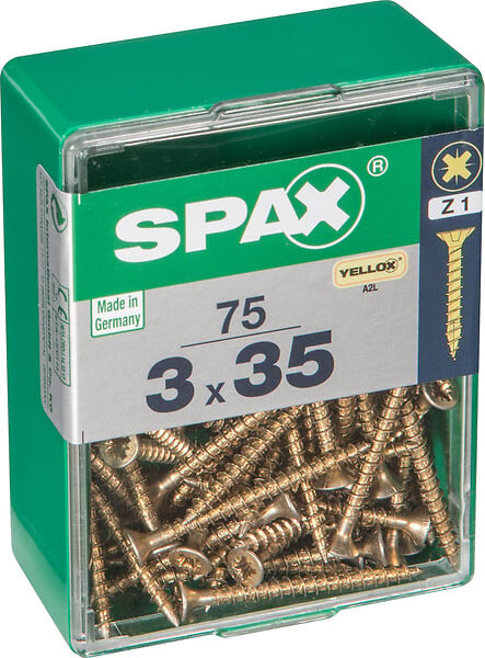 SPAXFRANCE - SPAX TF PZ 3x35 YELLOX 75 PC - large