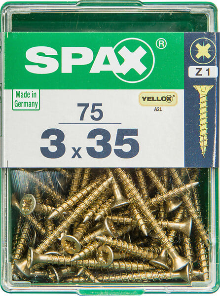 SPAXFRANCE - SPAX TF PZ 3x35 YELLOX 75 PC - large