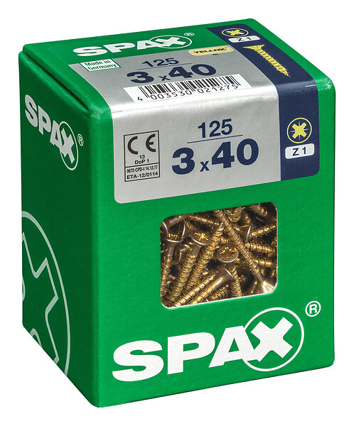 SPAXFRANCE - SPAX TF PZ 3x40 YELLOX 125 PC - large