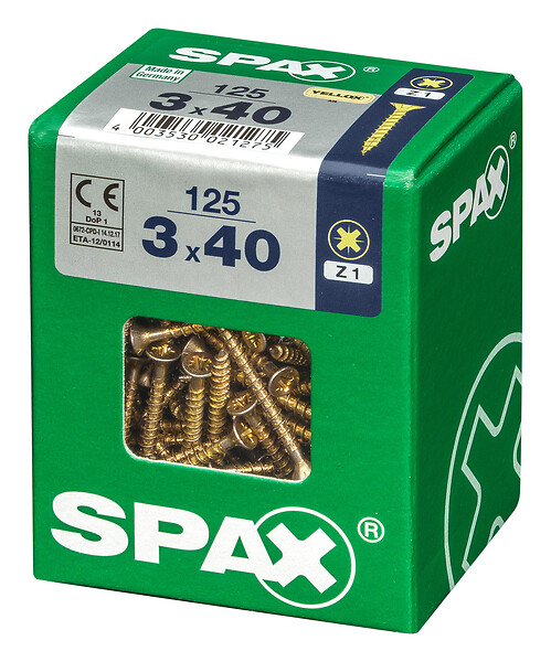 SPAXFRANCE - SPAX TF PZ 3x40 YELLOX 125 PC - large