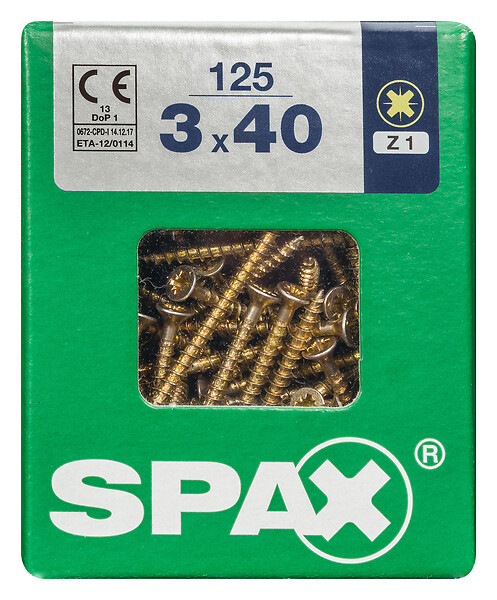 SPAXFRANCE - SPAX TF PZ 3x40 YELLOX 125 PC - large
