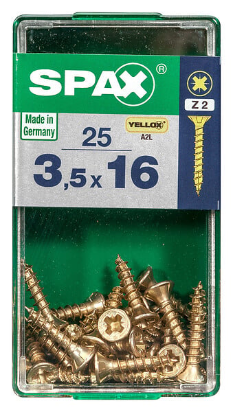 SPAXFRANCE - SPAX TF PZ 3.5x16 YELLOX 25 PC - large