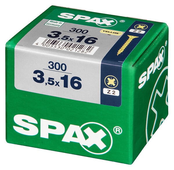 SPAXFRANCE - SPAX TF PZ 3.5x16 YELLOX 300 PC - large