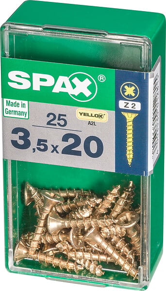 SPAXFRANCE - SPAX TF PZ 3.5x20 YELLOX 25 PC - large