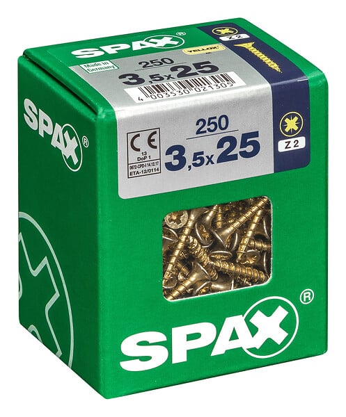 SPAXFRANCE - SPAX TF PZ 3.5x25 YELLOX 250 PC - large