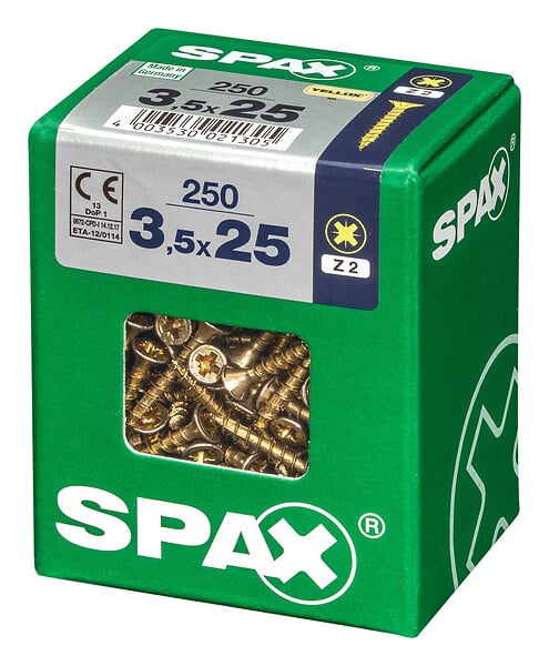 SPAXFRANCE - SPAX TF PZ 3.5x25 YELLOX 250 PC - large
