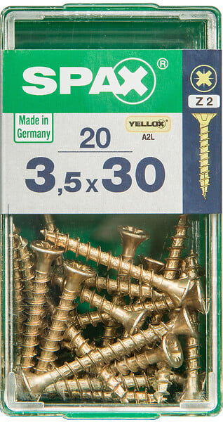 SPAXFRANCE - SPAX TF PZ 3.5x30 YELLOX 20 PC - large