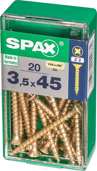 SPAXFRANCE - SPAX TF PZ 3.5x45 YELLOX 20 PC - large