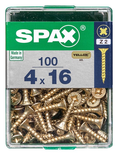 SPAXFRANCE - SPAX TF PZ 4x16 YELLOX 100 PC - large